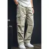 Pantalones cargo retro lavados de estilo japonés-americano con bolsillos grandes, pantalones versátiles de pierna recta holgada de marca de moda para primavera y otoño
