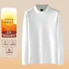 Camiseta Térmica de Manga Larga con Cuello Alto Medio para Hombre 2026 Nuevo Otoño e Invierno Forro Polar Engrosada Cálida Antibacteriana