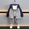 Conjunto Polo Masculino Outono Primavera e Outono Estilo Coreano Esportivo Infantil Tendência Conjunto de Duas Peças para Crianças Pequenas Vestuário Infantil de Comércio Exterior