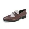 Zapatos brogue de retazos para hombre de cuero transfronterizos talla 46, estilo británico, modernos para estilista, slip-on, zapatos de vestir casuales