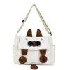 Bolso cruzado para mujer, Bolso de hombro de estilo coreano con caricaturas, Gran capacidad, Moderno, para niñas y estudiantes, Para llevar libros, Bolso de mano, Tendencia