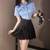 Lencería Sexy Falda Plisada Camisa Picante Uniforme de Policía Mujer Azafata Juego de Rol Vestido de Negocios Tienda Nocturna