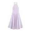 Comercio exterior transfronterizo ropa de mujer 2026 verano nuevo estilo europeo y americano moda vestido de cuadros con cuello halter sin espalda 3152382