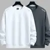 Moletom masculino, novo modelo primavera e outono 2026, gola redonda, corte solto, blusa de outono sem capuz, jaqueta de manga comprida para adolescentes