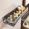 Estante de almacenamiento para baño, organizador de baño de pared sin taladro, bandeja de pared para inodoro, lavabo, lavado de manos y área de ducha