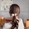 Diadema con diseño de flores de estilo coreano para niña, banda para el pelo color té con leche, tocado de cola de caballo para niña pequeña