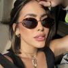 Gafas de sol retro ovaladas con montura pequeña, estilo europeo y americano, para celebridades de Internet, gafas de sol del mismo estilo, gafas de sol personalizadas con un toque de sentido avanzado.