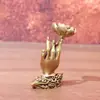 Cobre Puro Incienso de Flujo Inverso Buda Mano Loto Pequeños Adornos Latón Macizo Soporte para Incienso Portainciensos Zen Ceremonia del Té Mesa de Té de Escritorio Adornos