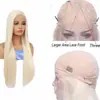 Peluca de encaje frontal cabello liso encaje frontal rubio accesorio para la cabeza de comercio exterior