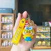 Llavero colgante de bolso de pato de silicona con forma de muñeco creativo de PVC de dibujos animados, colgante para bolso escolar, llavero de coche