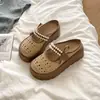 Sandalias de Suela Gruesa Caladas para Mujer, Moda Verano 2026 Nuevo Transpirables Mary Jane Exteriores de Punta Cerrada Medias Zapatillas