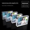Cartão de mesa transparente forte moldura magnética para fotos etiqueta de preço de acrílico cartão de mesa de cristal placa de mesa de exibição dupla face