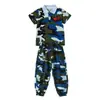Traje de Camuflaje para Niños Uniforme de Entrenamiento Militar Campamento de Verano de Escuela Primaria y Secundaria Cinturón Niños y Niñas Ropa de Otoño Ropa Azul para Actuación
