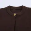 Atacado Transfronteiriço Outono 2025 Nova Roupa Feminina Europeia e Americana, Jaqueta de Tricô Estilosa e Elegante com Barra de Franjas e Botão Único