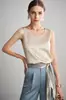 Camisola de Seda para Mujer 2026 Primavera/Verano Nueva Color Sólido Ropa Interior Exterior Estilo Commuter con Encaje y Top de Seda de Morera