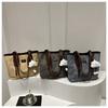 Bolsa tote vintage grande capacidade feminina 2024 nova bolsa de ombro texturizada da moda bolsa de trabalho simples