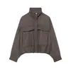 Exportación Transfronteriza Ropa de Mujer Otoño e Invierno 2025 Estilo Europeo y Americano Patrón de Espiga Chaqueta Bomber Acolchada 9385744