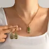 Amazon Transfronterizo Estilo Retro Aleación Forma de Gota Hueco Tallado Colgante Pendientes Collar Conjunto de Joyería para Mujer