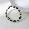 Pulsera Vintage Hecha a Mano de Cuentas Turquesas Coloridas Ojo del Diablo Moda Personalizada Pulsera Elástica de Ojo con Cuentas