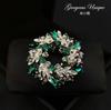 Broche redondo con hebilla en el pecho para mujer, cárdigan sencillo con hebilla fija, ramillete, accesorios de ropa con caja de regalo