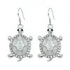 Pendientes Colgantes de Tortuga con Goteo de Aceite, Sencillos y Lindos, Lujo Ligero con Diamantes, Regalo para Novia, Pendientes de Tortuga, Transfronterizo