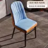 Silla de comedor nórdica para uso doméstico, silla de comedor de lujo ligero, taburete de hierro para hotel y restaurante, silla de mahjong con respaldo para sentarse mucho tiempo