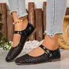 Zapatos de Salón Bajos de Comercio Exterior 2026 Nuevos Calados de Una Correa Suela Suave Punta Redonda Versátiles Estilo Retro Francés Zapatos Mary Jane para Mujer