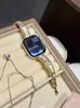 Pulseira de Relógio de Resina com Cravação de Diamante em Forma de Trevo de Quatro Folhas, Metal Cobre, Adequada para Apple Watch iWatch 12ª Geração 11/10