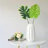 Venta caliente de Amazon hojas tropicales artificiales flores plantas verdes con césped floral decoración del hogar manualidades de plantas verdes