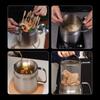 Panela de Fritura de Aço Inoxidável 304 Transfronteiriça Cozinha Multifuncional Pote com Filtro de Óleo Tanque de Armazenamento de Óleo Recipiente para Banha Separador de Resíduos de Óleo
