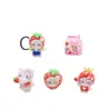 Mini Gatito de Dibujos Animados Accesorios de Resina para Uñas DIY Hielo Transparente Fresa Gatito Accesorios de Uña Portátiles