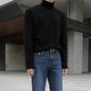 Suéter estilo coreano MYQ masculino grosso outono e inverno suéter de malha suéter de gola alta slim fit em camisa de base da moda