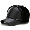 Gorro de Invierno de Moda Grueso con Protección para las Orejas de Cuero Gorra de Béisbol de Piel Sintética Una Oreja Grande Gorro a Prueba de Frío para Hombres y Mujeres Gorro Cálido para Exteriores