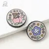 25mm Liga Redonda Dupla Face Flor Gota de Óleo Furo Reto Contas Acessórios DIY Contas para Corrente de Celular Acessórios de Joias DIY