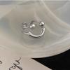 Anillo sencillo Sunny Smiley para niña, con apertura ajustable y diseño de nicho, anillo que combina con todo, anillo distintivo para el dedo índice.