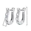 Múltiples Estilos de Modernos Clip para Oreja con Diseños de Cruz Incrustados de Diamantes, Aretes de Moda de Zirconia Incrustados de Diamantes, Aretes Pequeños