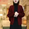 26 Estilo Coreano Otoño Invierno Nuevo Cardigan de Cuello V Manga Murciélago Holgado Talla Grande Prendas de Punto Ropa Exterior Chal Top Mujer