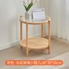 Mesa de centro redonda para apartamento pequeño, mesa de té pequeña de ratán japonés de vidrio para sala de estar, mesa auxiliar de sofá simple de madera maciza combinada