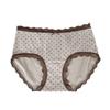 Ropa interior para mujer con estampado de leopardo 7A Antibacteriana Cómoda Transpirable Algodón Cepillado para Mujer Otoño e Invierno Cintura Media Sexy que Cubre la Cadera Bragas para Mujer