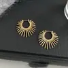 Luz de la MañanaPendientes de girasol con forma de espiral para mosquitos, estilo retro francés, a la moda, color dorado vintage, pendientes sencillos para mujer