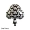 Globos de Papel de Aluminio de Póker, Piezas Cuadradas, Corazones, Tréboles, Picas Negras, Dados, Tema de Casino, Decoraciones para Fiesta de Juegos de Casino