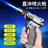 Pistola encendedor inflable a prueba de viento para exteriores encendedor de chorro directo punto moxibustión antorcha de soldadura pistola pulverizadora gas para cigarros negro hielo