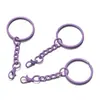 Llavero de Pintura Colorida 25 Anillos Colgante Cadena Retorcida Broche de Langosta Color Caramelo Accesorios Creativos de Joyería DIY Llavero