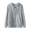 Sudadera con Capucha y Cremallera de Felpa Hombro Caído Transfronteriza Europea y Americana 2026 Unisex Holgada con Capucha Color Sólido Manga Larga
