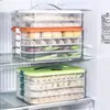 Caja para Dumplings Doméstica Grado Alimenticio Refrigerador Congelador Especial Sellada Conservación Fresca Wonton Congelación Rápida Multicapa Caja de Almacenamiento de Alimentos