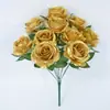 Flor de Rosa Artificial, Flor de Seda de Tallo Único, Rosa Dorada, Rosa Más Vendida en Amazon, Flor Decorativa de Halloween