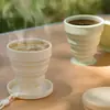 Copo de Água Dobrável Específico para Viagem Silicone de Grau Alimentício Resistente a Altas Temperaturas Acampamento ao Ar Livre Retrátil Portátil Copo de Enxaguante Bucal