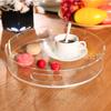 Bandeja Redonda Transparente Bandeja Acrílica para Snacks de Hotel Bandeja Escandinava Simple Bandeja para Tazas de Té Bandeja para Café y Frutas
