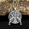 Comércio Exterior Novo Colar Europeu e Americano Viking Odin Corvo Aço Titânio Retrô Personalizado Aço Inoxidável Pingente Masculino Nicho Feminino