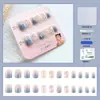 Venta Directa Personalizada de Fábrica Uñas Cortas, Medias y Largas para Manicura, Uñas Portátiles de Fototerapia Hechas a Mano, Pegatinas para Uñas, Estilo de Lujo Accesible 24 Piezas
